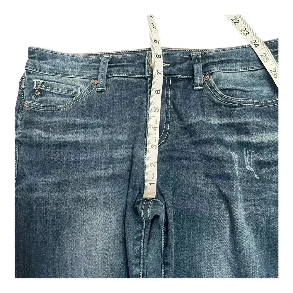 Dear John Straight Light Distressed Raw Hem Blue Denim Jeans Women’s Size 28